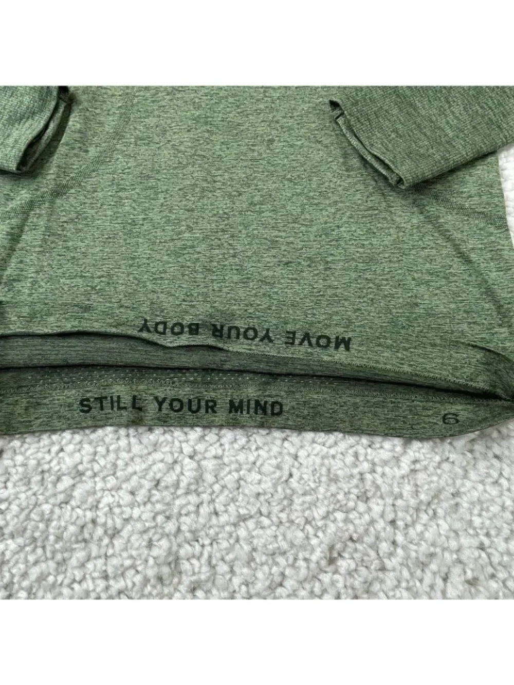 Lululemon Swiftly Tech Long Sleeve Shirt Rainforest Green Heathered Womens 6